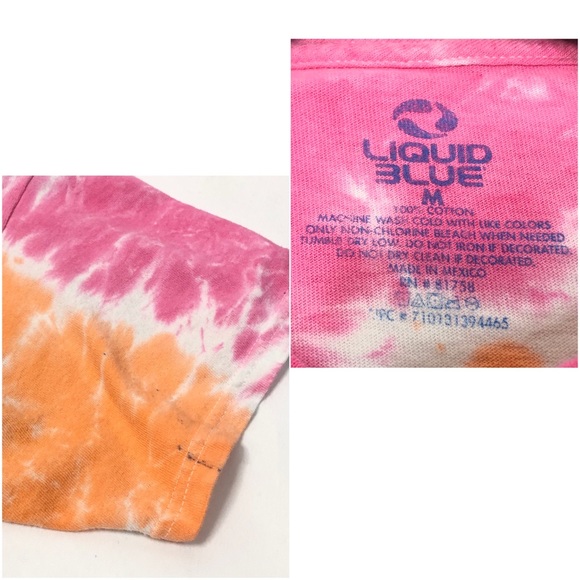 Woodstock boho hippie tie dye short sleeve T-shirt - Picture 4 of 4